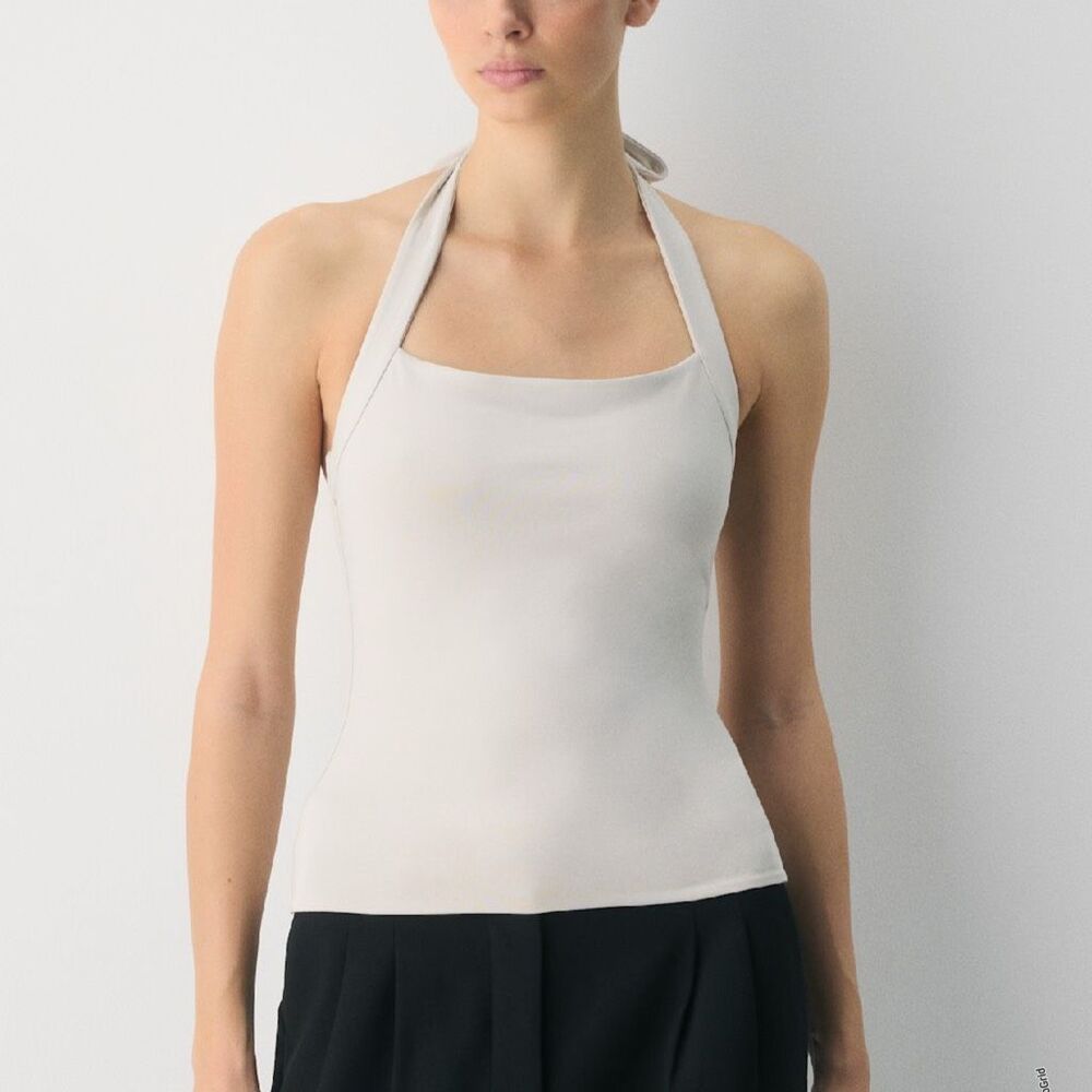 Aritzia Original Contour Optimum Halter Top 2XS Metropolis Taupe